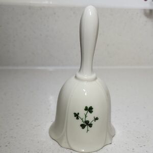 Belleek Irish Porcelain Bell with Shamrock Design Set Of 2